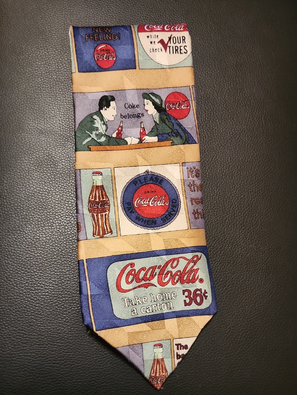 Coca Cola Tie with Red and Blue Accents